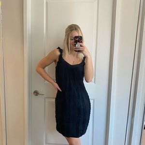 VINCE CAMUTO Black Fringe Dress
